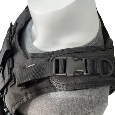 Safety Adjustable Black Vest Protective Jacket with Molle System in Polyester Fabric