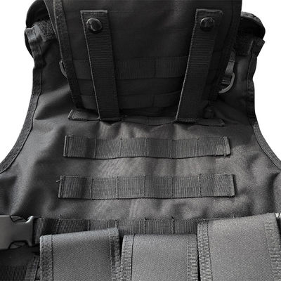 Safety Adjustable Black Vest Protective Jacket with Molle System in Polyester Fabric