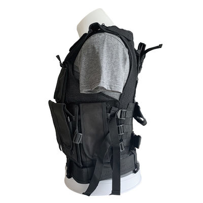 Comfortable Protective Black Vest with multiple Pouches for Body and Equipment Fabric