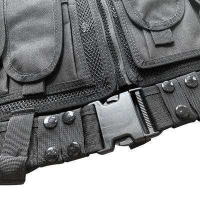 Comfortable Protective Black Vest with multiple Pouches for Body and Equipment Fabric
