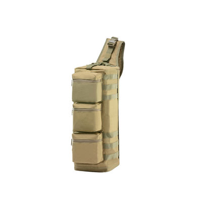 Comfortable Inclined Shoulder Backpack Khaki Bag with External Frame and Three Pockets