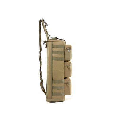Comfortable Inclined Shoulder Backpack Khaki Bag with External Frame and Three Pockets