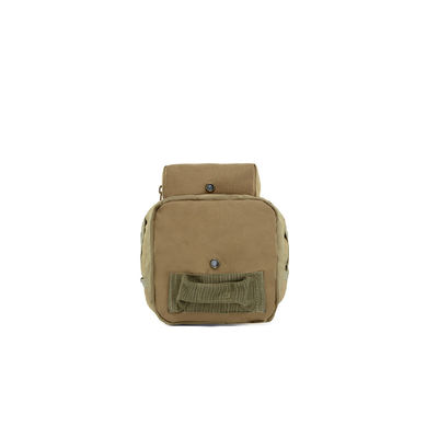 Comfortable Inclined Shoulder Backpack Khaki Bag with External Frame and Three Pockets