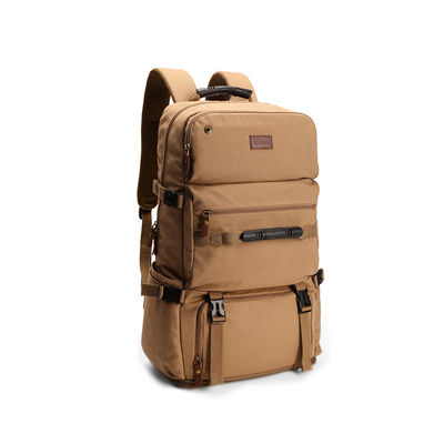 Zipper Closure Expandable Canvas Backpack for Men Lightweight and Durable Outdoor Bag