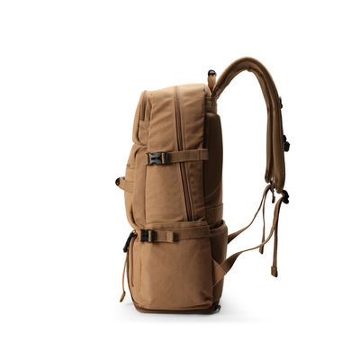 Zipper Closure Expandable Canvas Backpack for Men Lightweight and Durable Outdoor Bag
