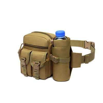 Barrel-shaped Water Bottle/Kettle Waist Bag Khaki Backpack for Outdoor Activities