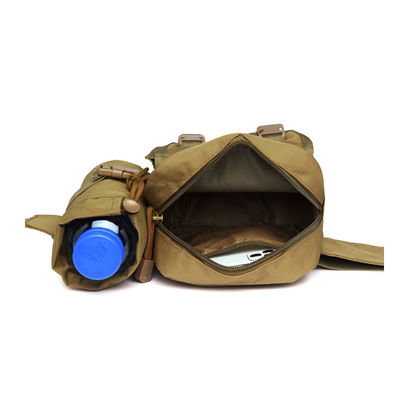 Barrel-shaped Water Bottle/Kettle Waist Bag Khaki Backpack for Outdoor Activities