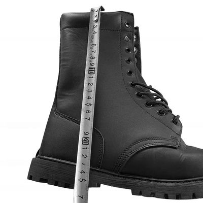 US Size 6.5-12.5 Men's Black Leather Hiker Boots with Durable Canvas and Mesh Lining