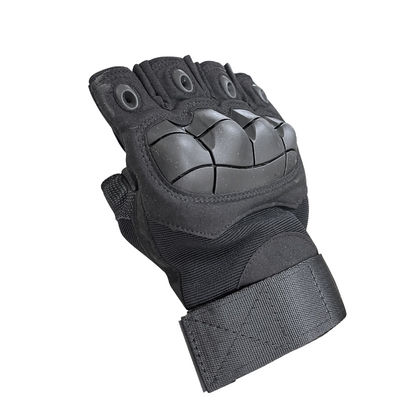 Customized Black Half Finger Gloves for Unisex Training and Safety Protection