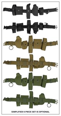 Multifunctional Training Belt Hardware Buckle Flashlight Molle Belt Pouch Olive Green