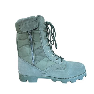 Blue Cowhide Fleece and Rubber Training Boots for Men Comfortable Ankle Length Shoes