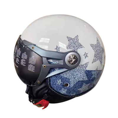 ABS White Motorbike Helmet for Riding with/without LED Long-Lasting Performance