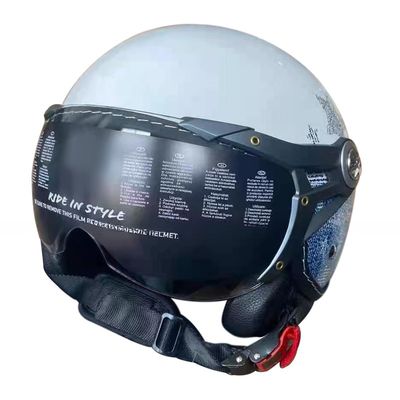 ABS White Motorbike Helmet for Riding with/without LED Long-Lasting Performance