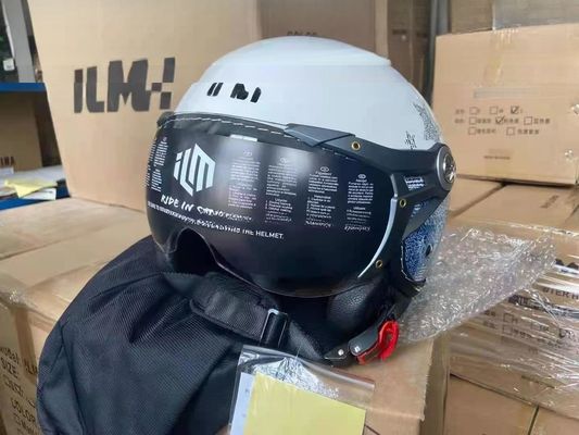 ABS White Motorbike Helmet for Riding with/without LED Long-Lasting Performance