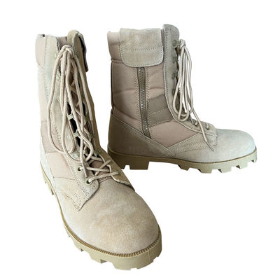 36-47 Up-lace Rough Suede Leather Safety Boots with Hard Toecap and Smashing Rubber Sole