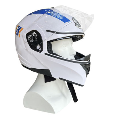 White ABS Motorcycle Riding Helmet with Full Face PC Shield Customizable