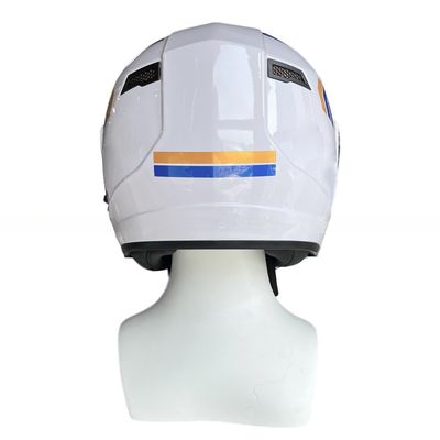 White ABS Motorcycle Riding Helmet with Full Face PC Shield Customizable