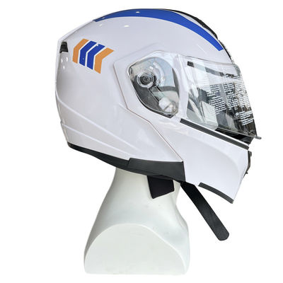 White ABS Motorcycle Riding Helmet with Full Face PC Shield Customizable