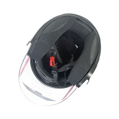 White ABS Motorcycle Riding Helmet with Half Face PC Shield and Customizable Design