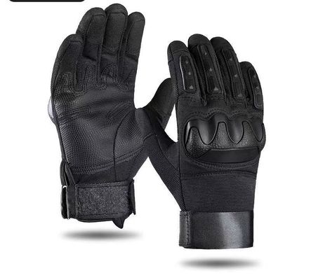 Hard-knuckled anti-slip palm microfiber leather hand gloves with hook and loop wrist