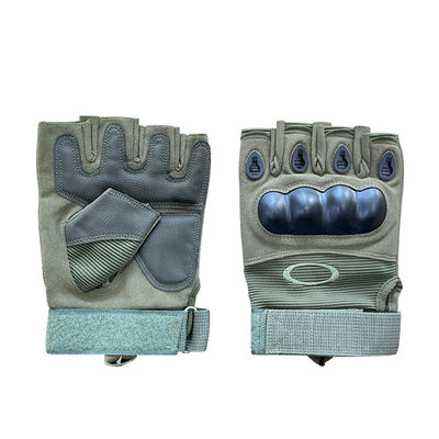 Maximum Care and Protection Half Finger Hard-Knuckle Anti-Slip Microfiber Leather Gloves