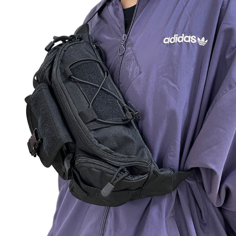 Customized Black Color Softback Multi Function Waist Bag for Capacity Below 21 litre
