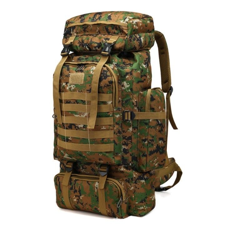 High Strength Straps and Buckles 80L Capacity Waterproof Backpack in 900D Oxford Fabric