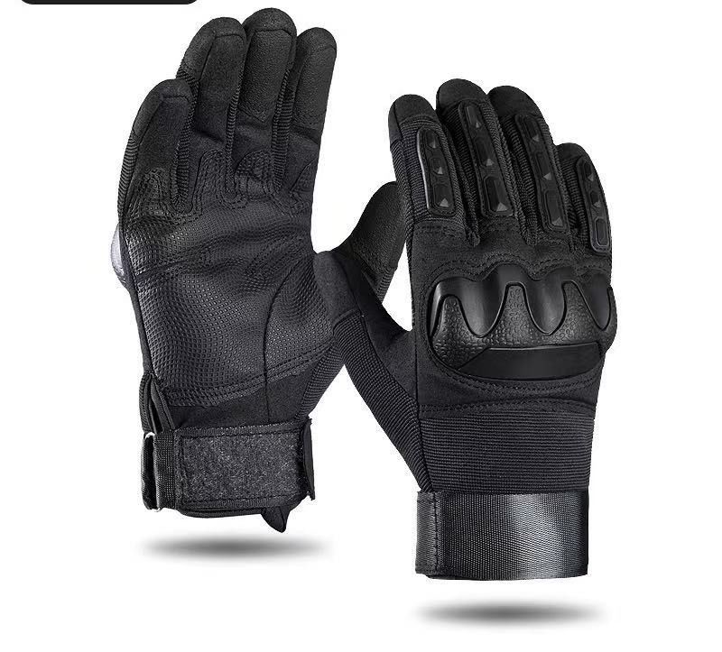 Hard-knuckled anti-slip palm microfiber leather hand gloves with hook and loop wrist