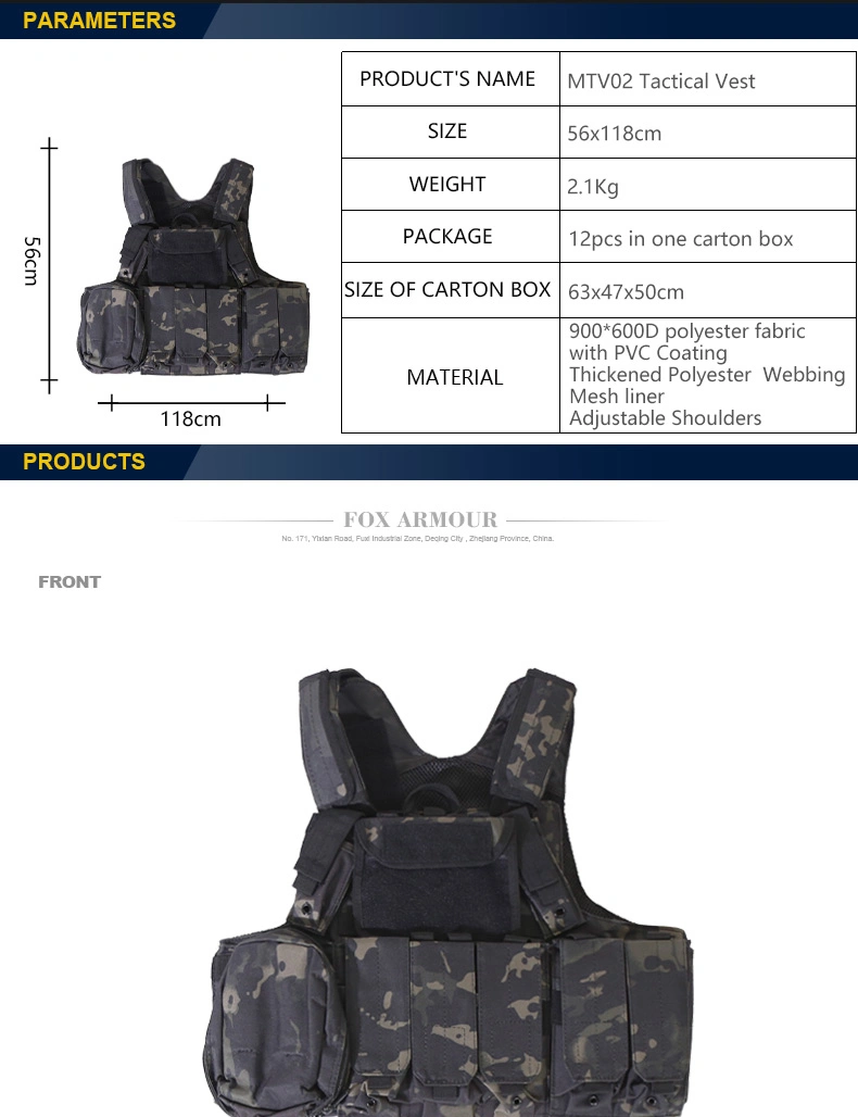 MT02 Professional Waistcoat Military Bullet Proof Tactical Vest 3