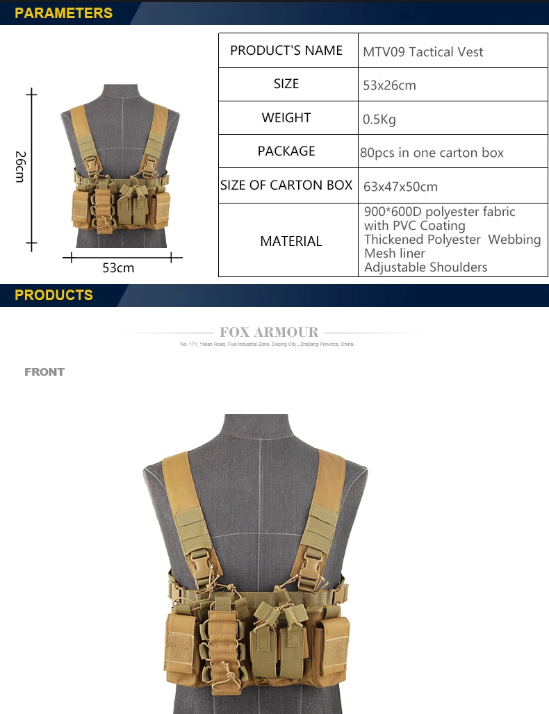 MTV09 High Quality Adjustable Tactical Vest for Outdoor Training 2
